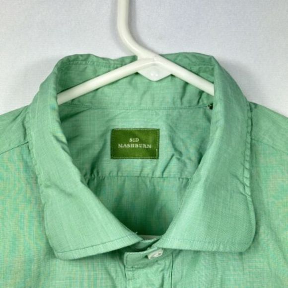 SID MASHBURN Mens Button Up Shirt Large Mint Green Long Sleeve Oxford - Picture 6 of 11